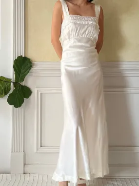 1930s Ivory Satin Slip - S/M