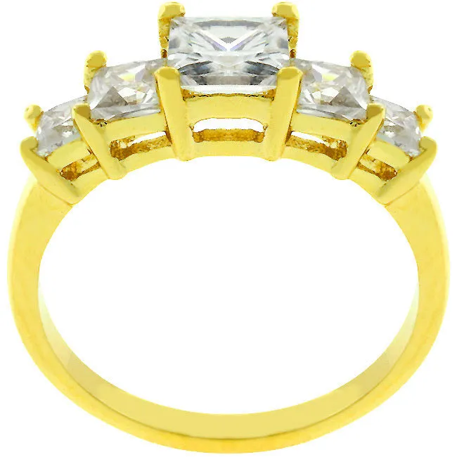 5-Stone Anniversary Ring in Goldtone