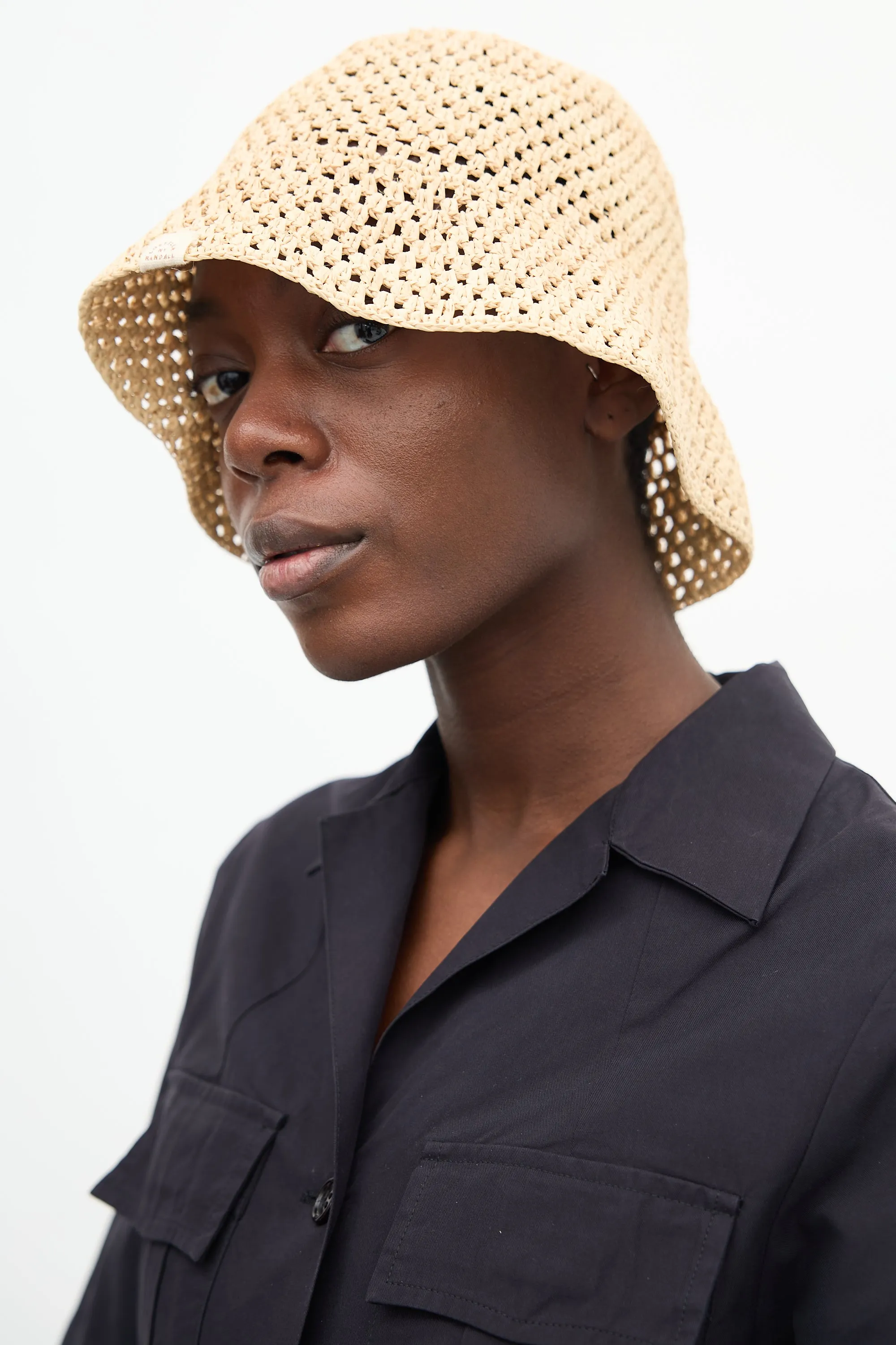 Beige Raffia Jocelyn Bucket Hat
