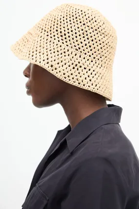 Beige Raffia Jocelyn Bucket Hat