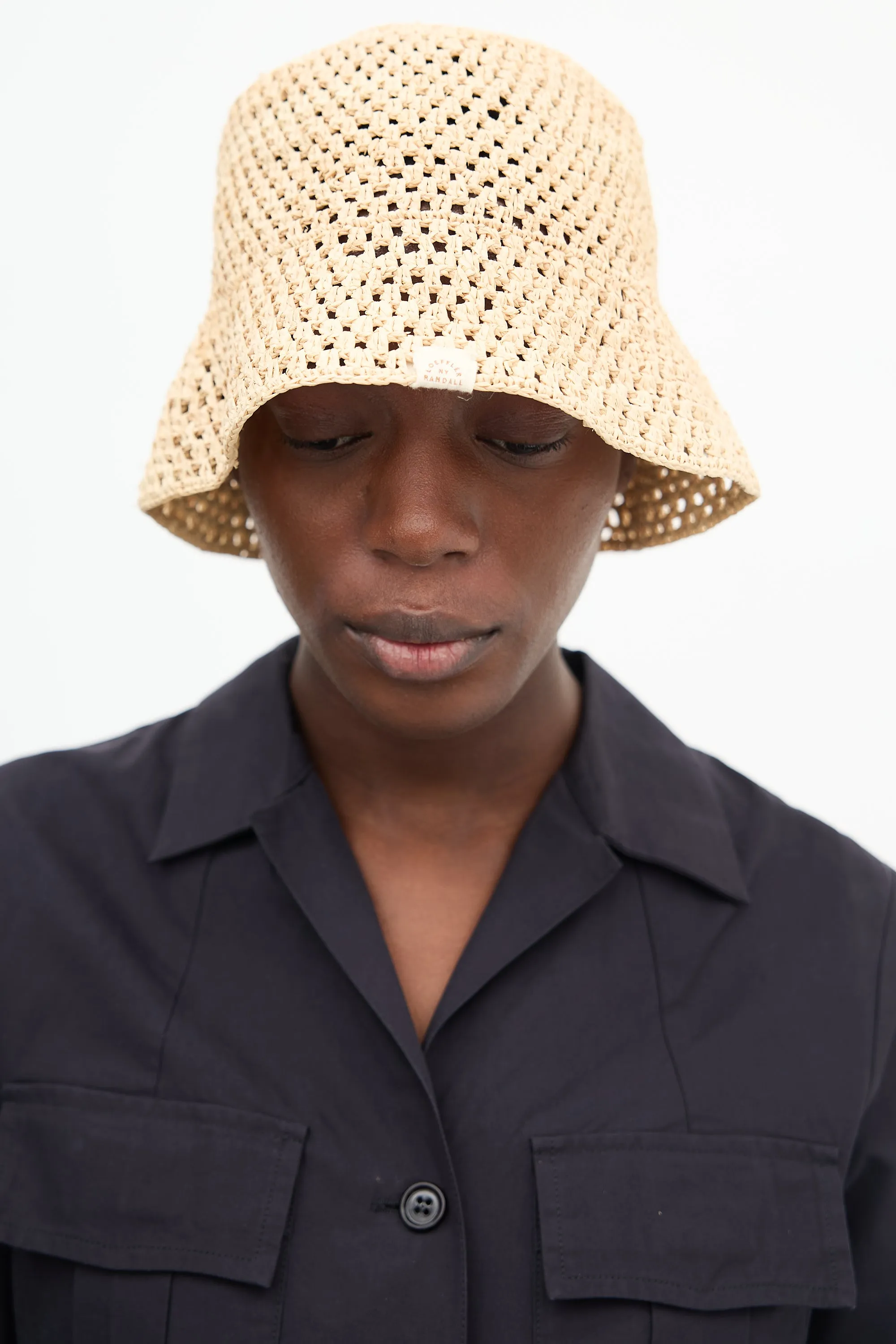 Beige Raffia Jocelyn Bucket Hat
