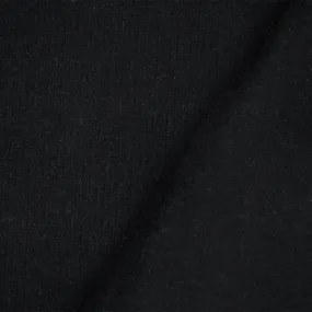 Black Wool Polyester Solid Brushed Double Woven Jacketing Fabric