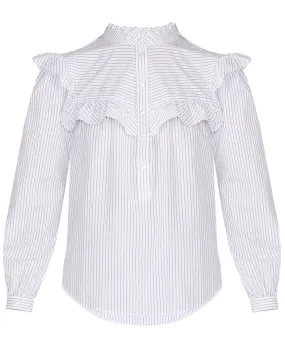 Blue Stripe Quarter Button Sonnet T-Shirt