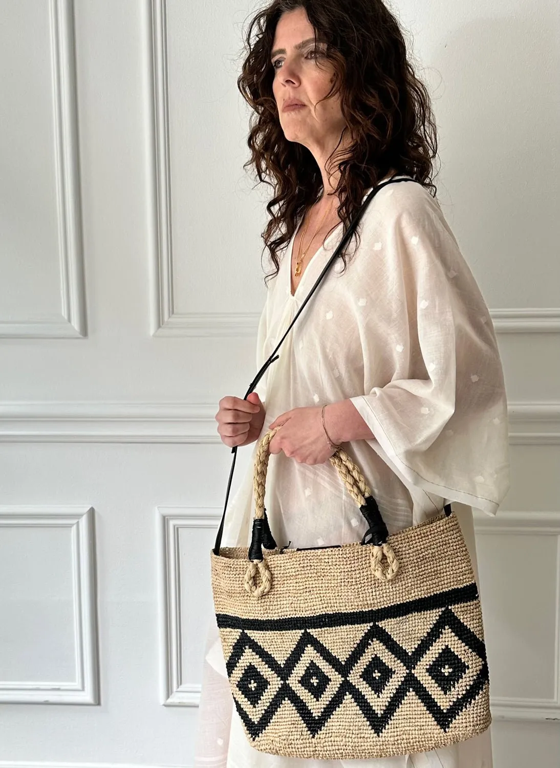 CATARZI - Port bag in Natural/black