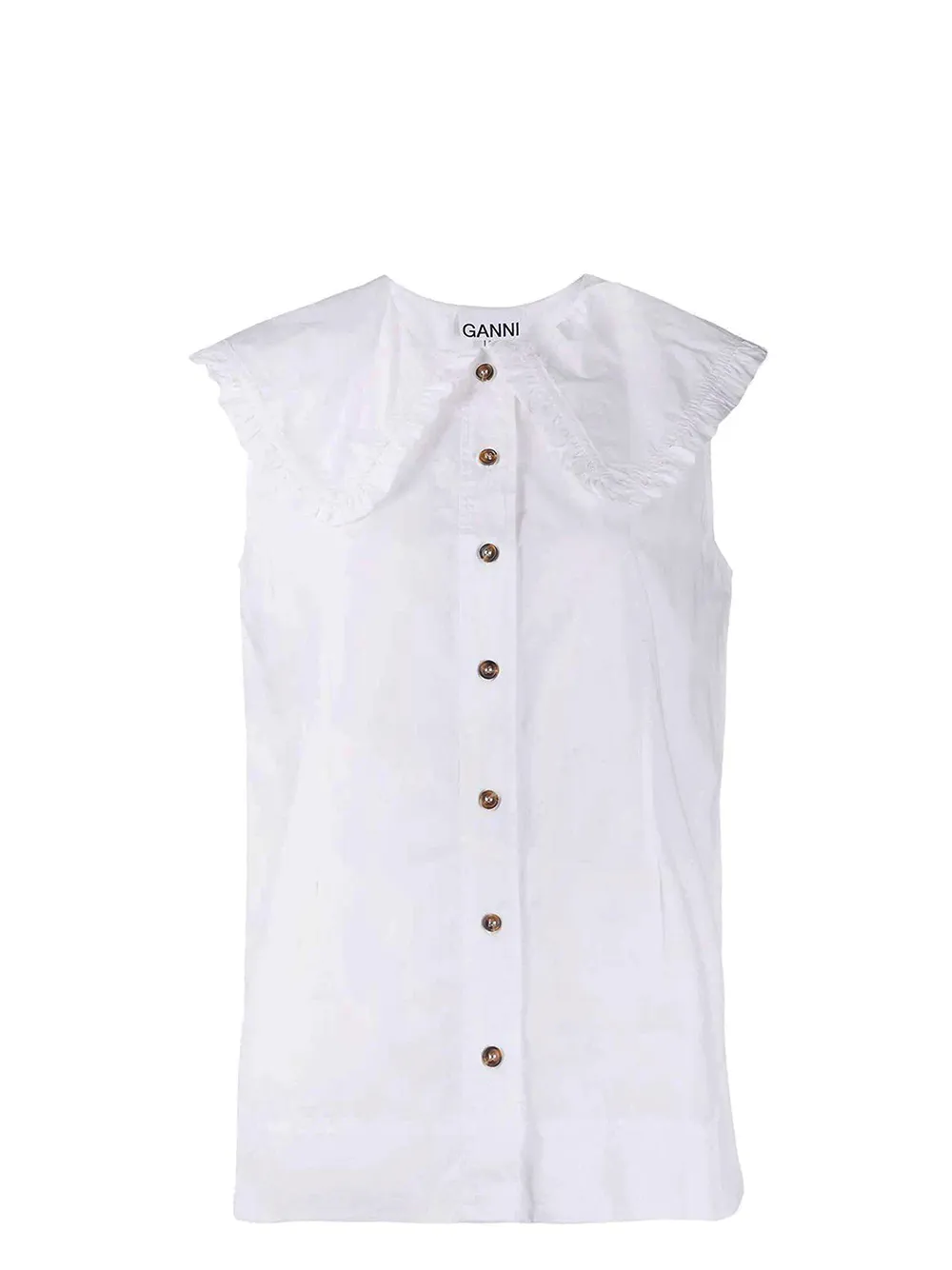 Cotton Poplin Peter Pan Collar Top
