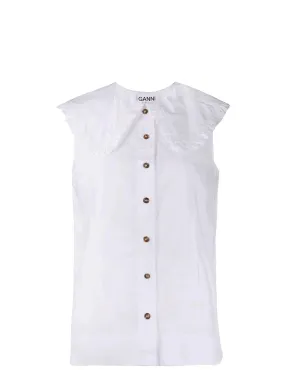 Cotton Poplin Peter Pan Collar Top