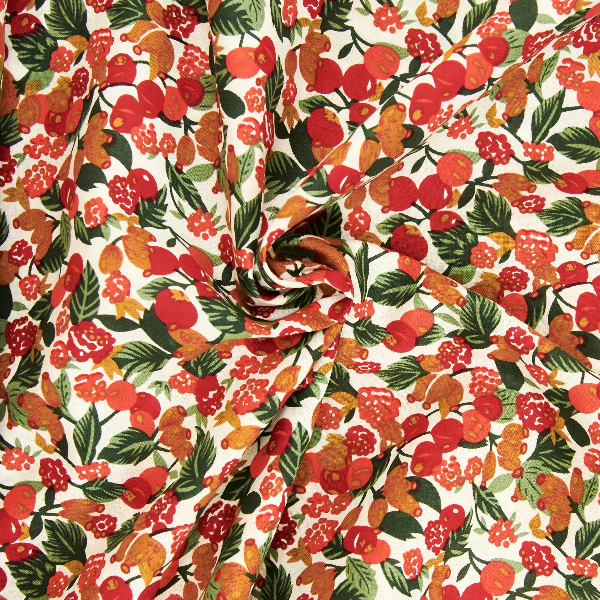 Cotton Voile Fabric, Rust Tones- 140cm