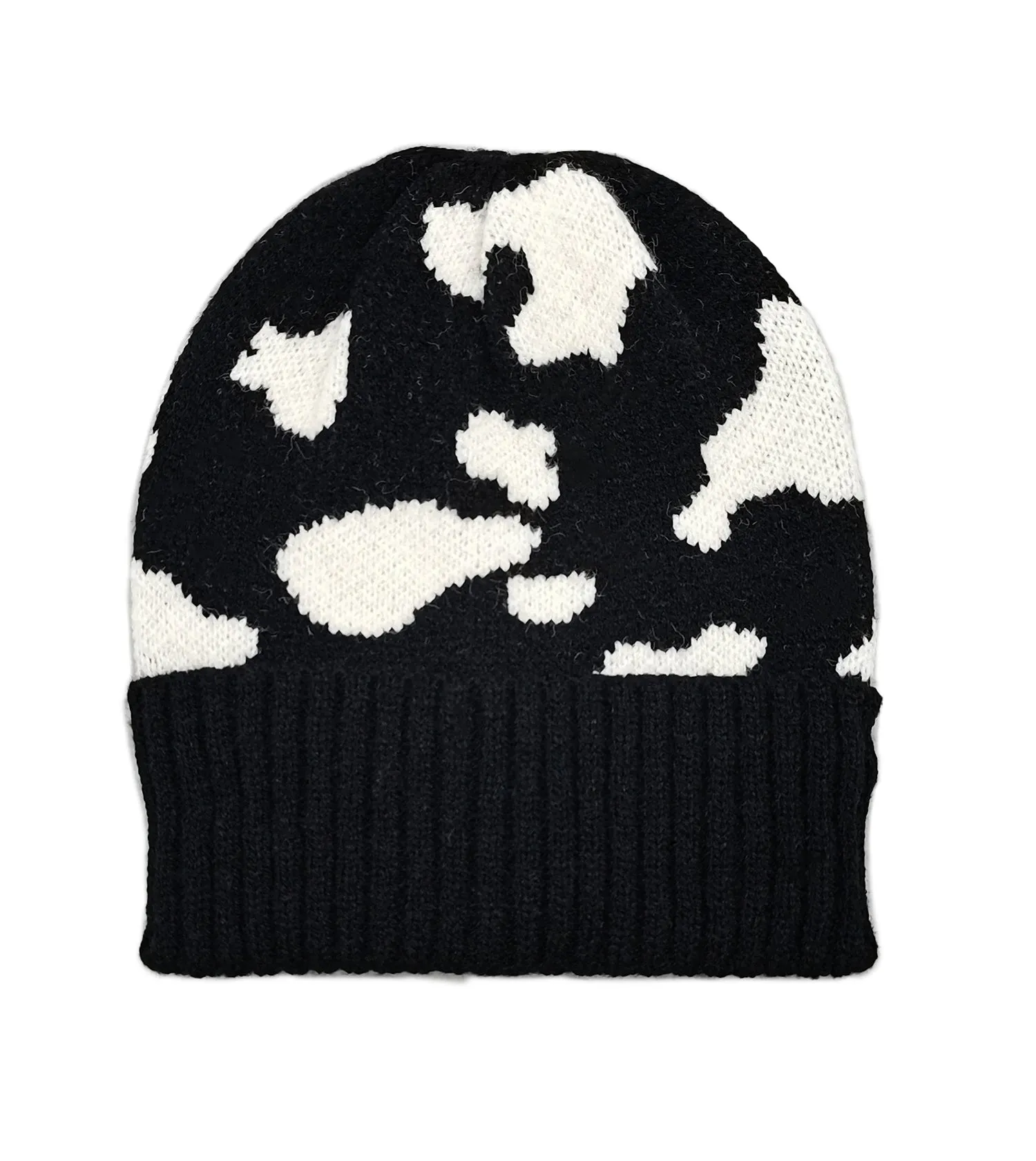Cow Knit Cuff Beanie