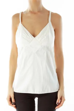 Cream V-Neck Tank Top