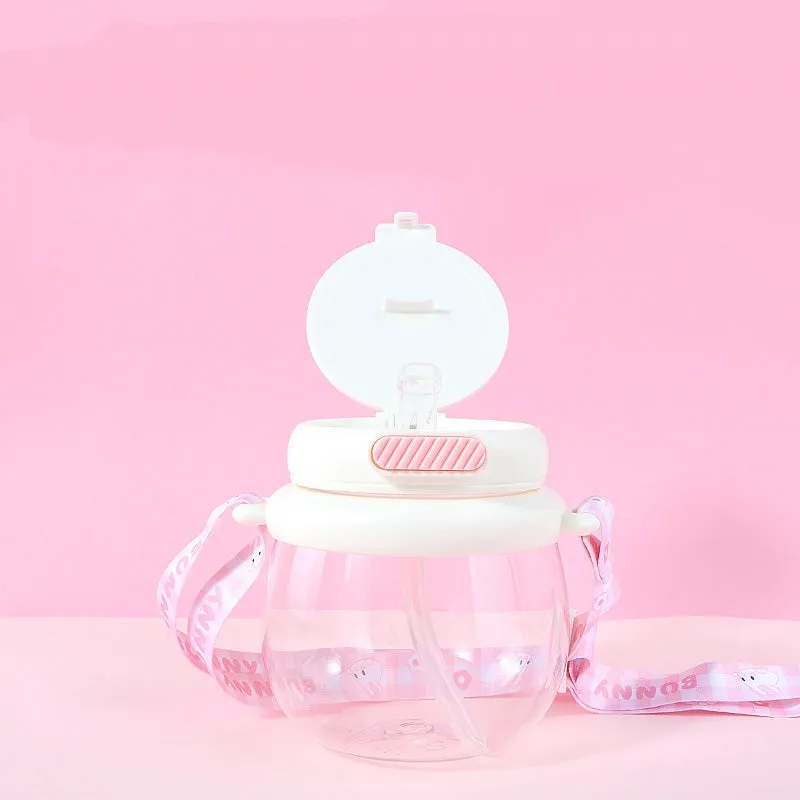 Cute Pink Bunny Space Cup With Straw