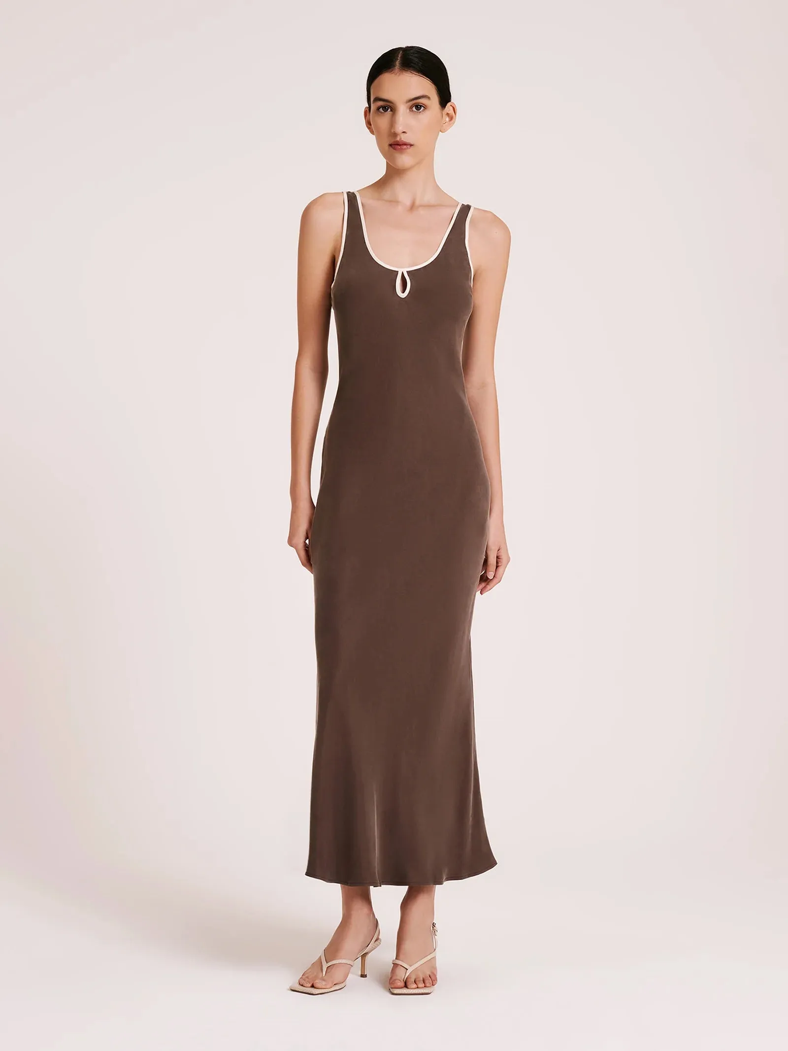 ENNI CUPRO SLIP DRESS | BARK