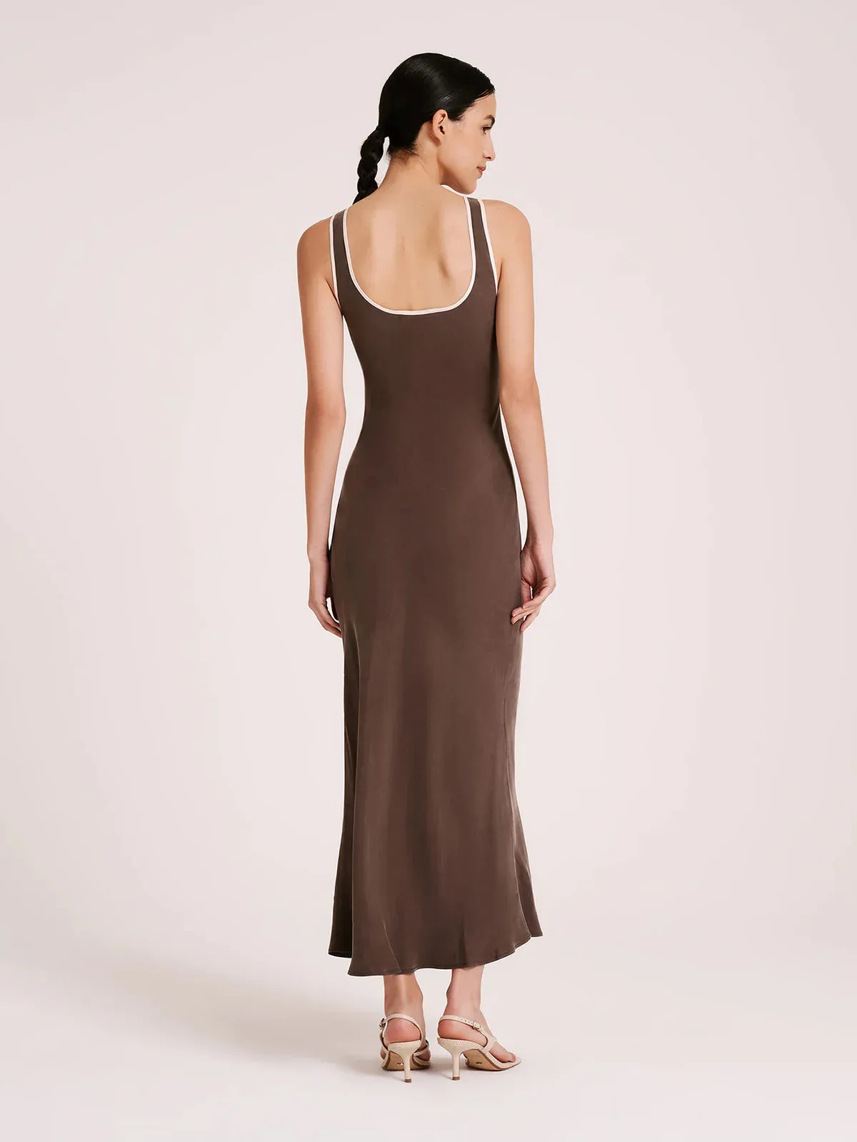 ENNI CUPRO SLIP DRESS | BARK