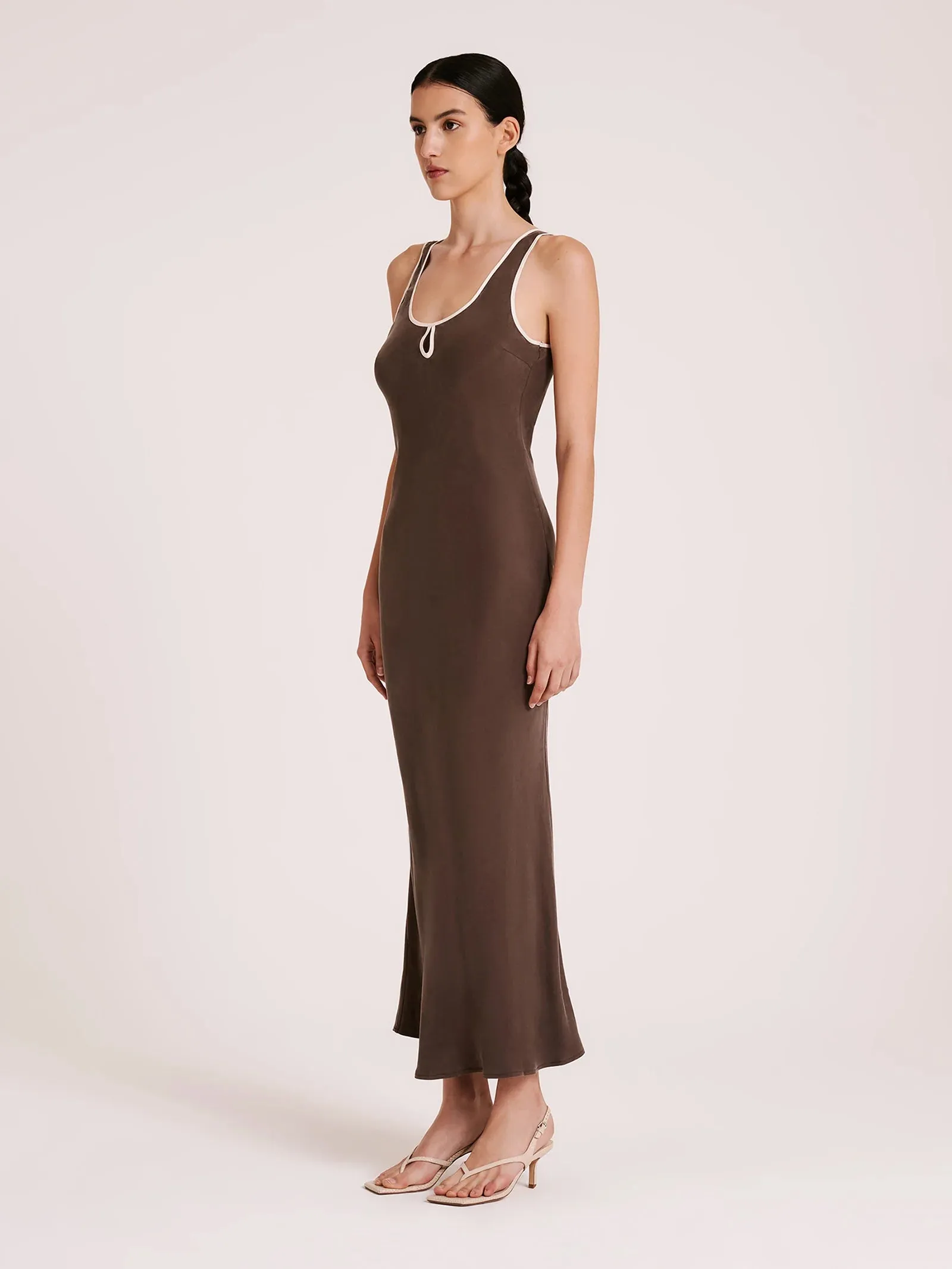 ENNI CUPRO SLIP DRESS | BARK