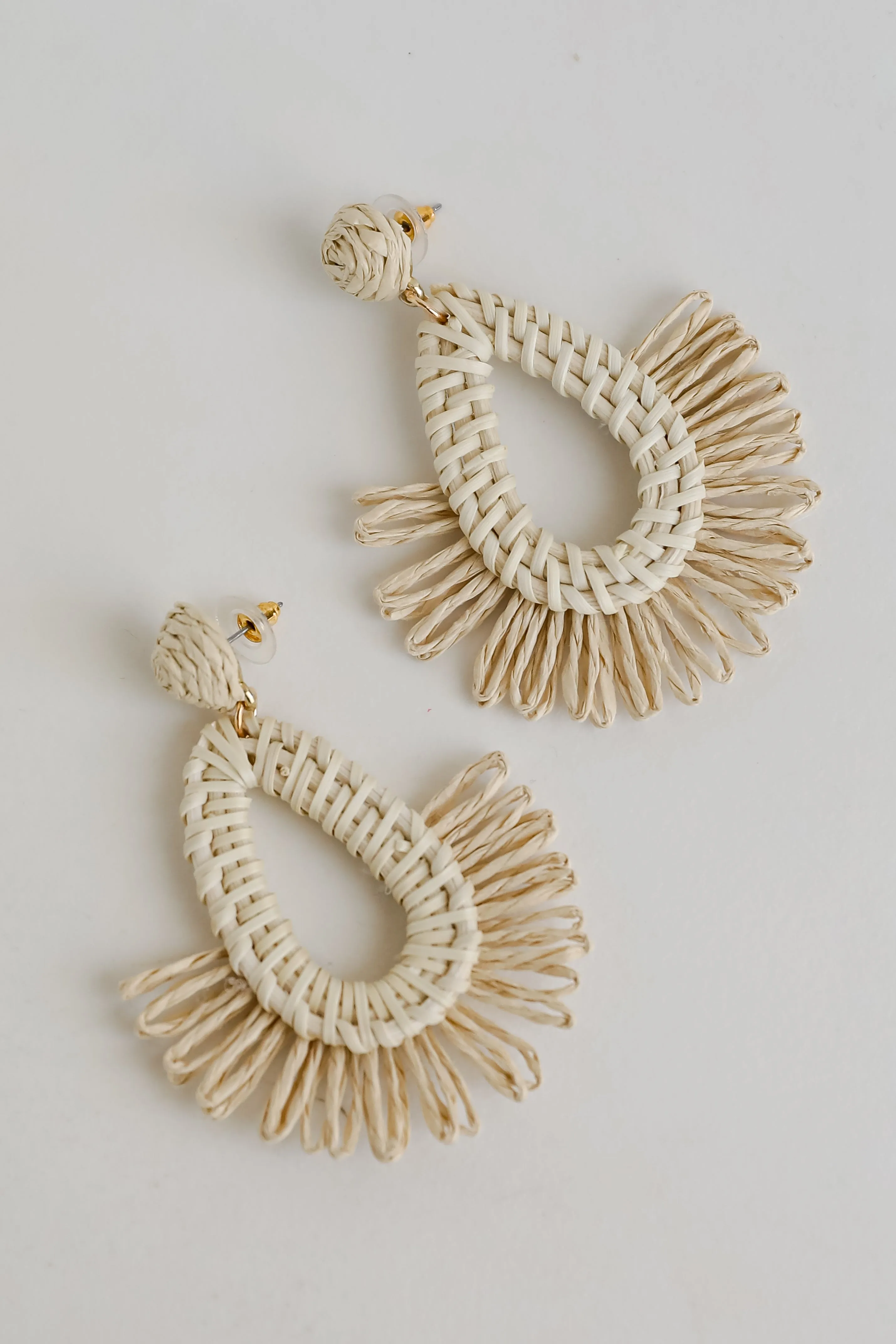 FINAL SALE - Claire Natural Straw Statement Earrings