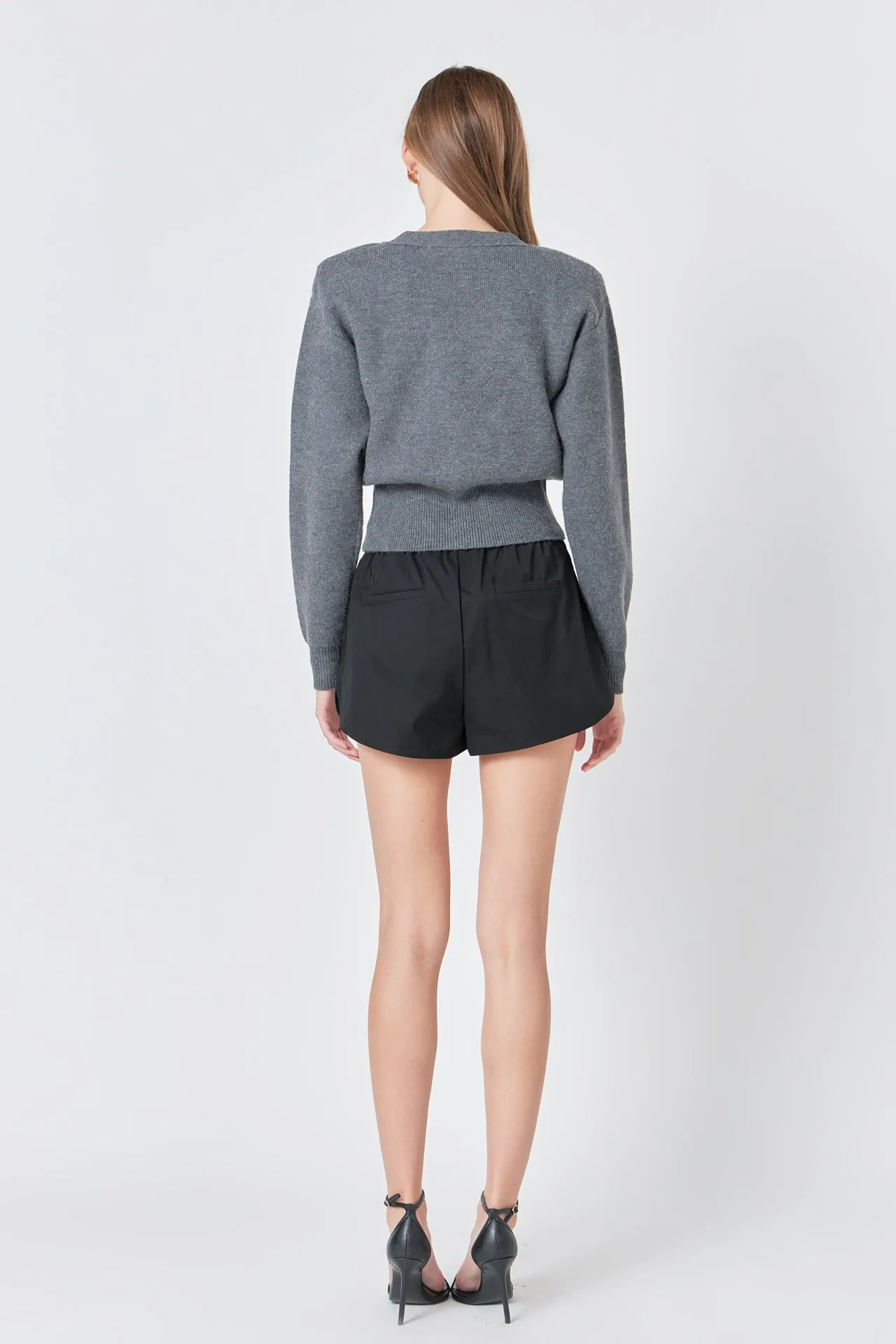 Grey Lab - High Waisted Nylon Shorts