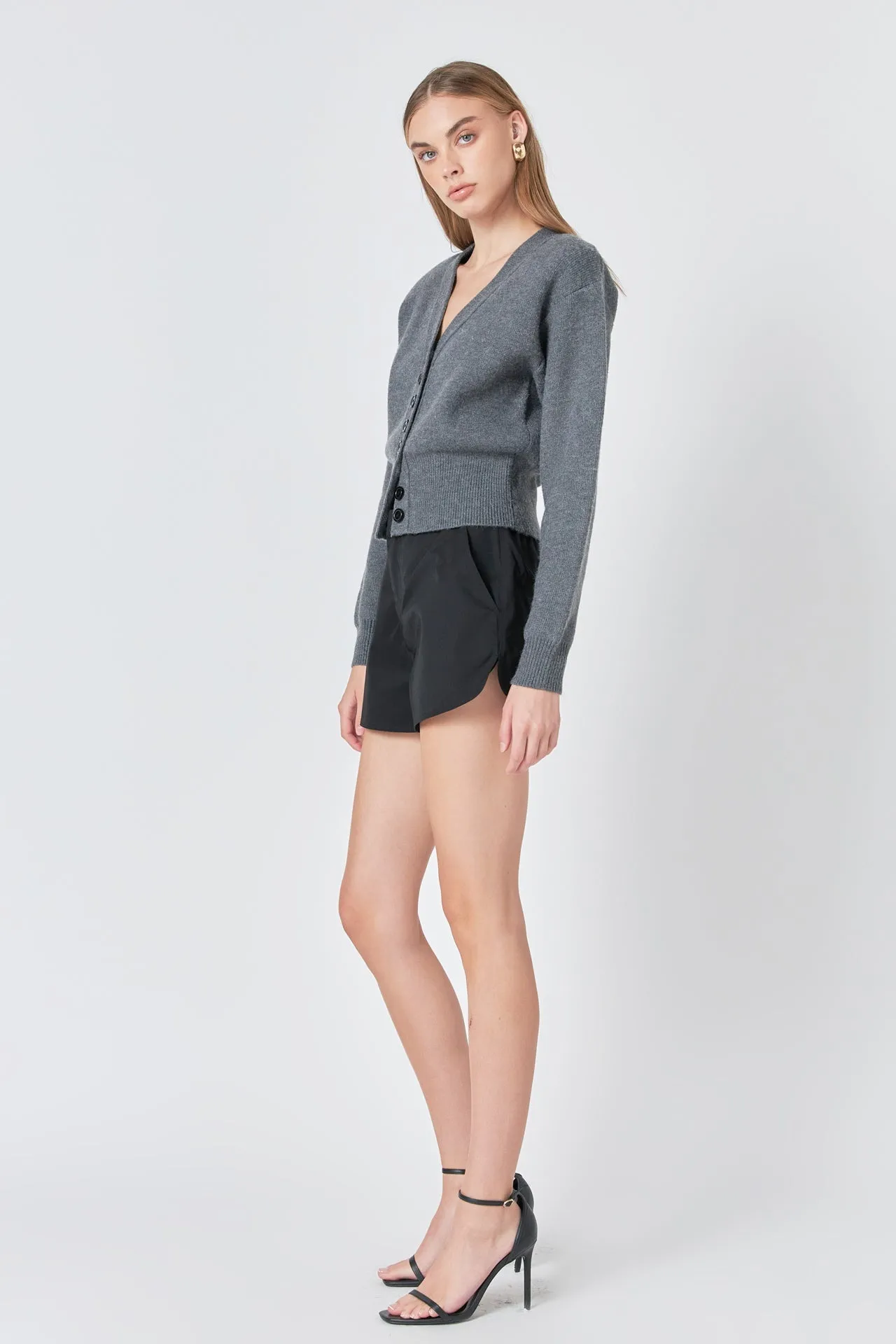 Grey Lab - High Waisted Nylon Shorts