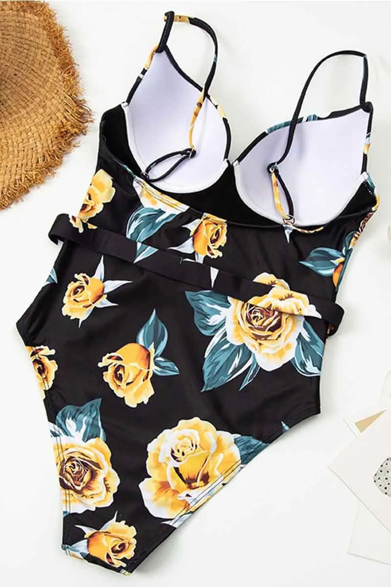 hulianfu Bicolor Belt Swimsuit(5 colors)