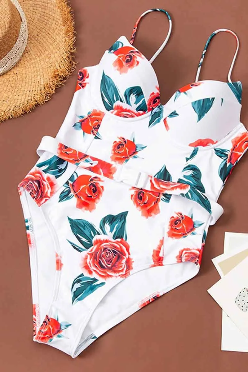hulianfu Bicolor Belt Swimsuit(5 colors)