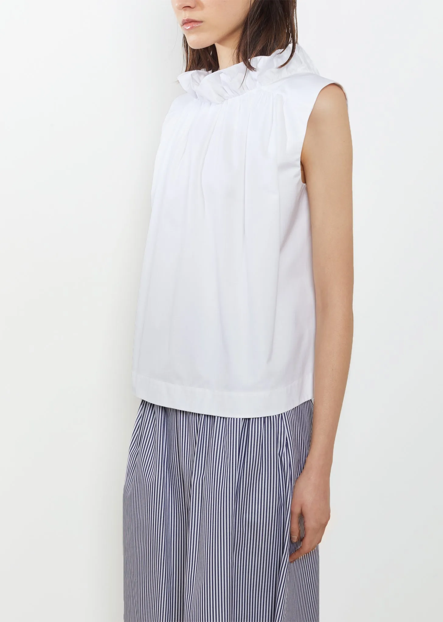 Mardi Ruffled Neck Sleeveless Blouse
