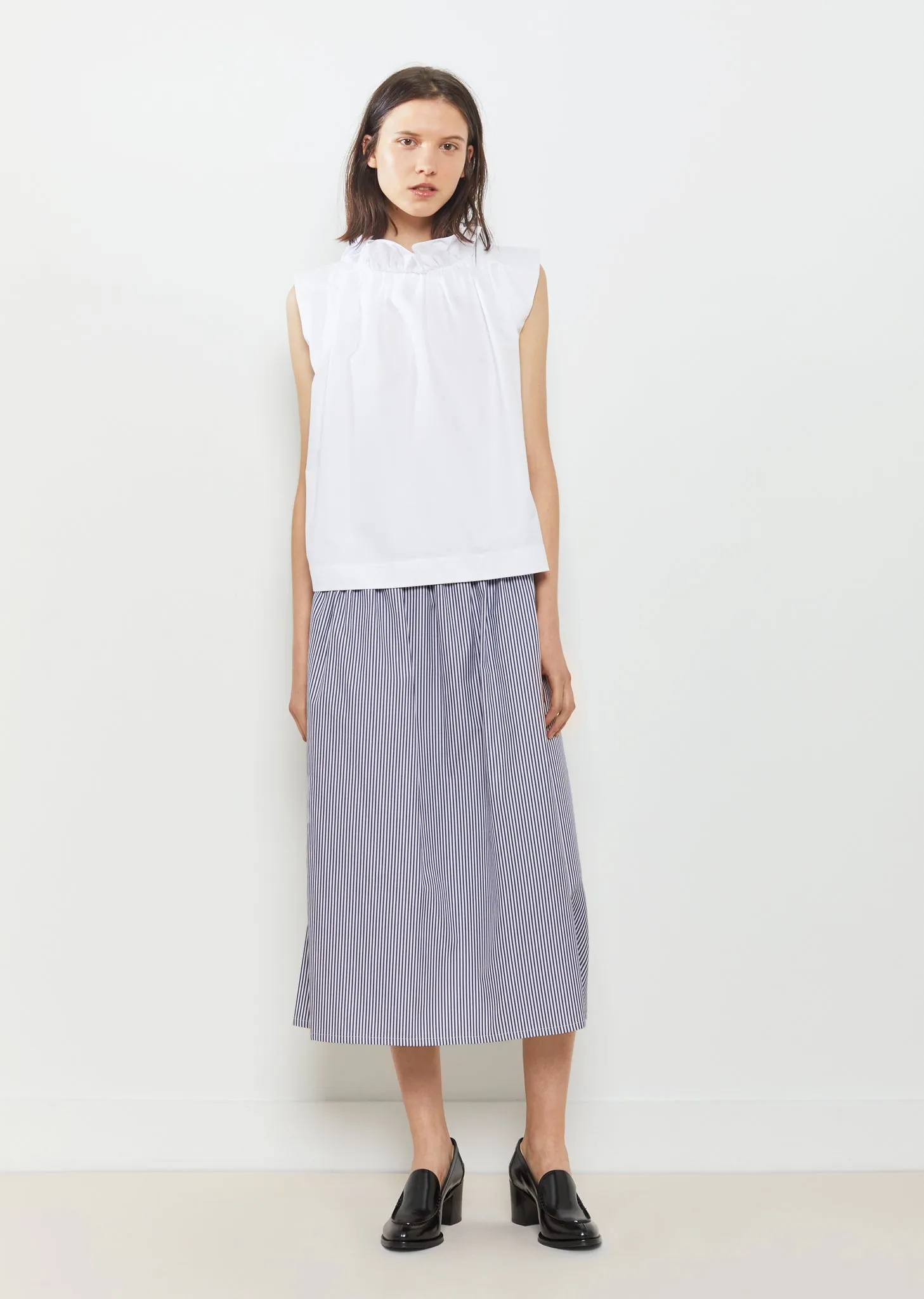 Mardi Ruffled Neck Sleeveless Blouse