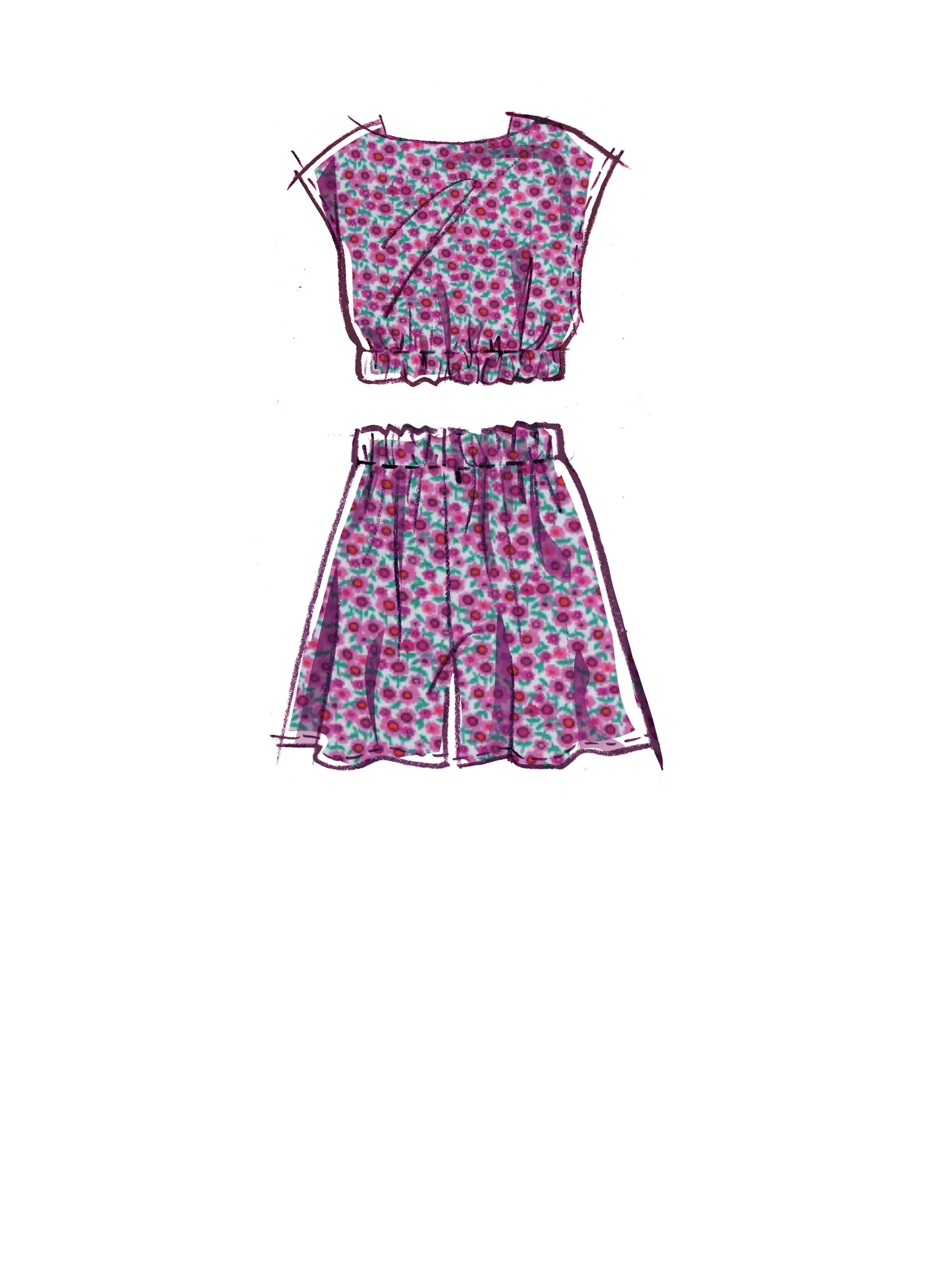McCalls 8295 Girls' Tops, Skirts, Shorts and Pants pattern