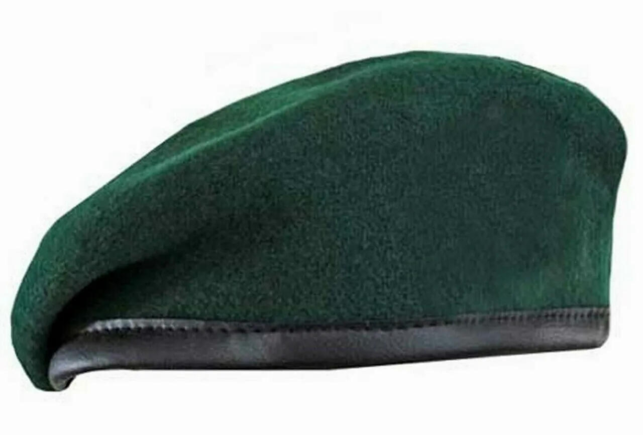 ORIGINAL GERMAN MILITARY ISSUE GREEN WOOL BERET SIZE LARGE 60 METRIC NEW
