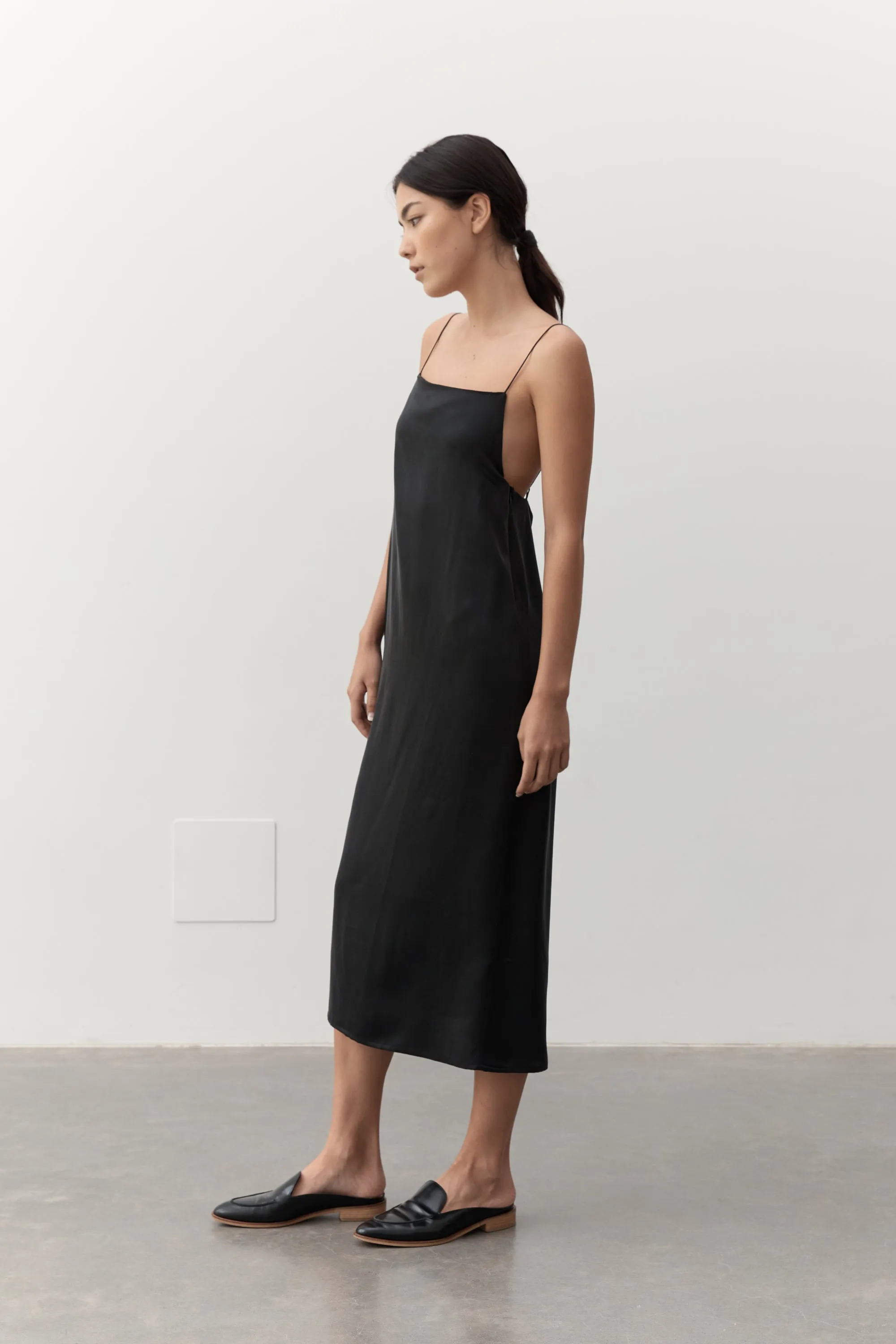 PENELOPE SILK DRESS- BLACK