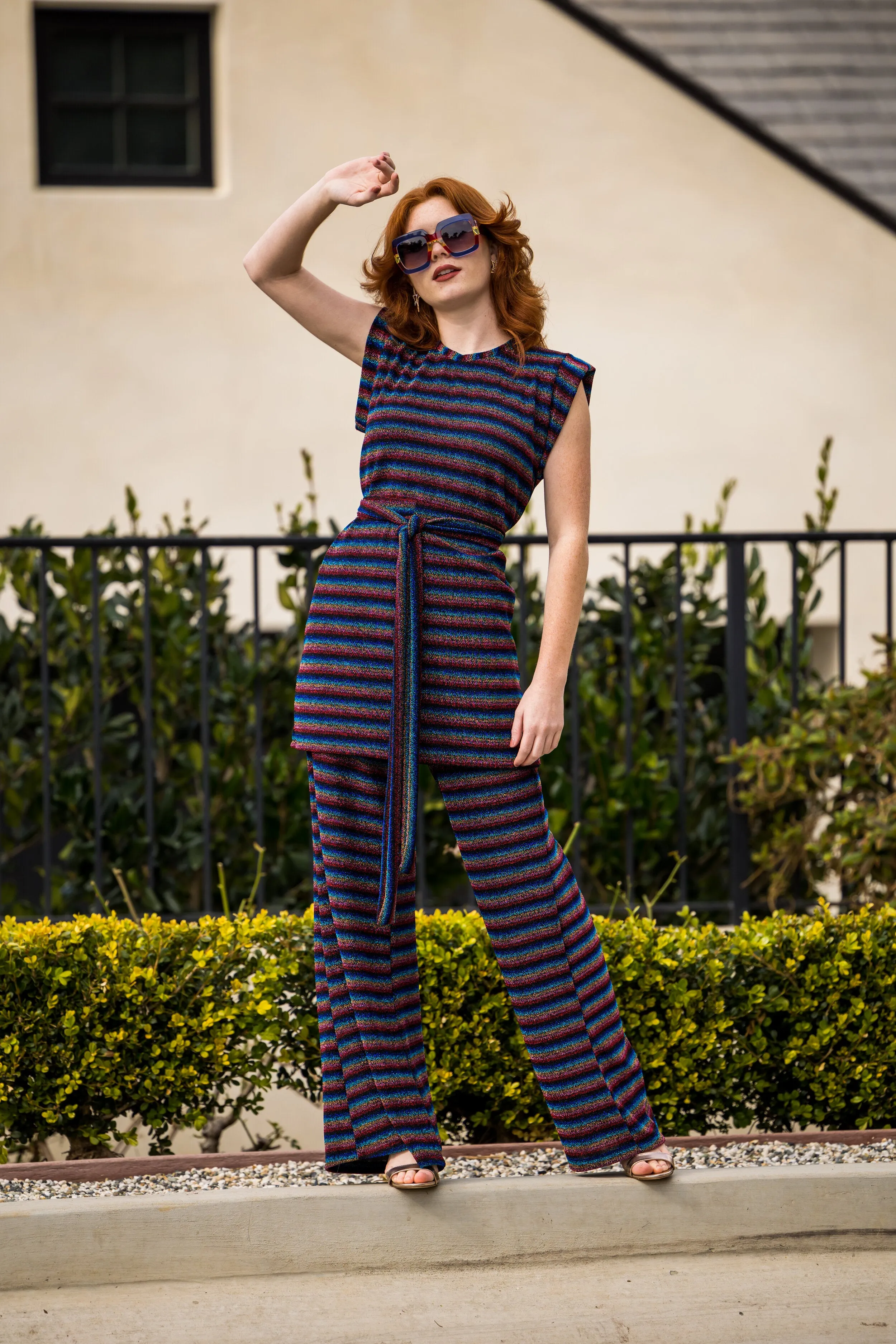 Rainbow Shimmer Palazzo Pants
