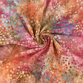 Rayon Batik Prints - Autumn Fire Gardenista Vine Rayon Batik Fabric