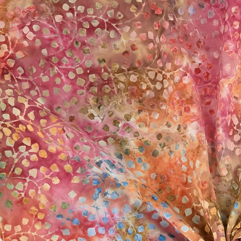 Rayon Batik Prints - Autumn Fire Gardenista Vine Rayon Batik Fabric