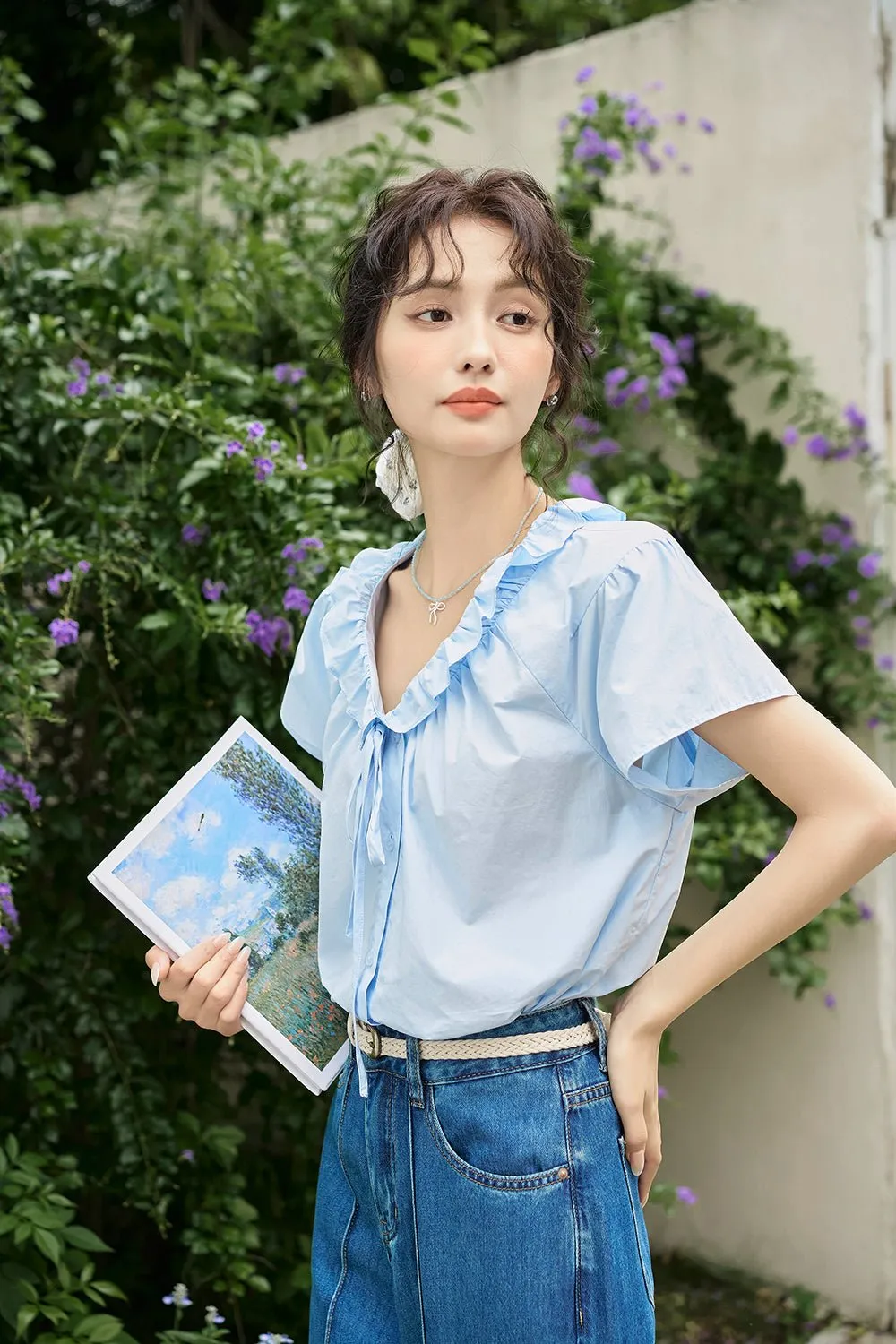 Ruffled Collar Blouse for Women