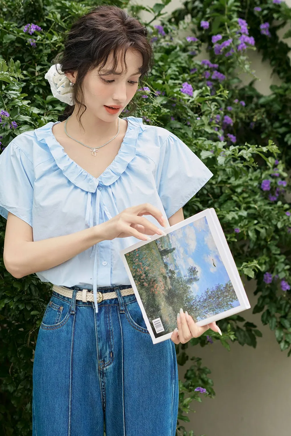 Ruffled Collar Blouse for Women