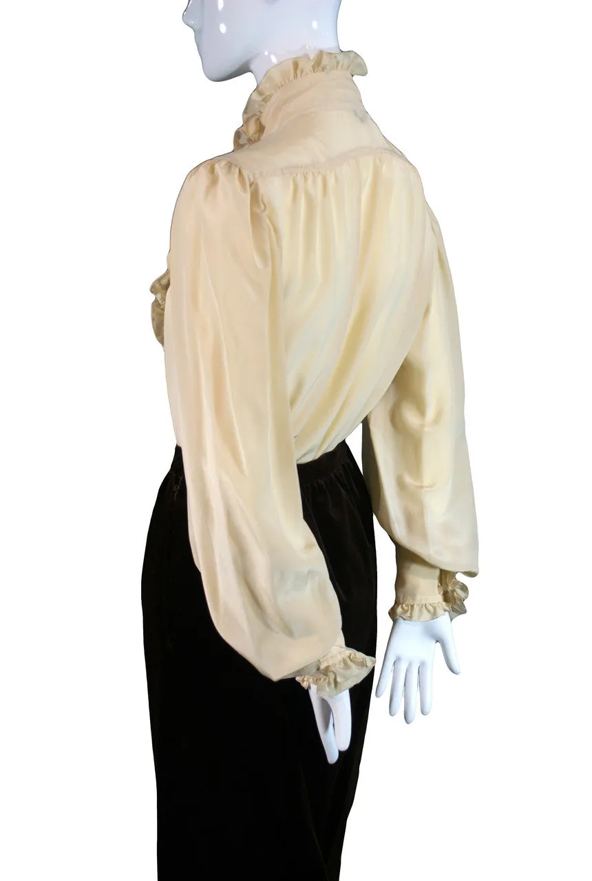 Silk vintage Loewe blouse with ruffled sash SOLD