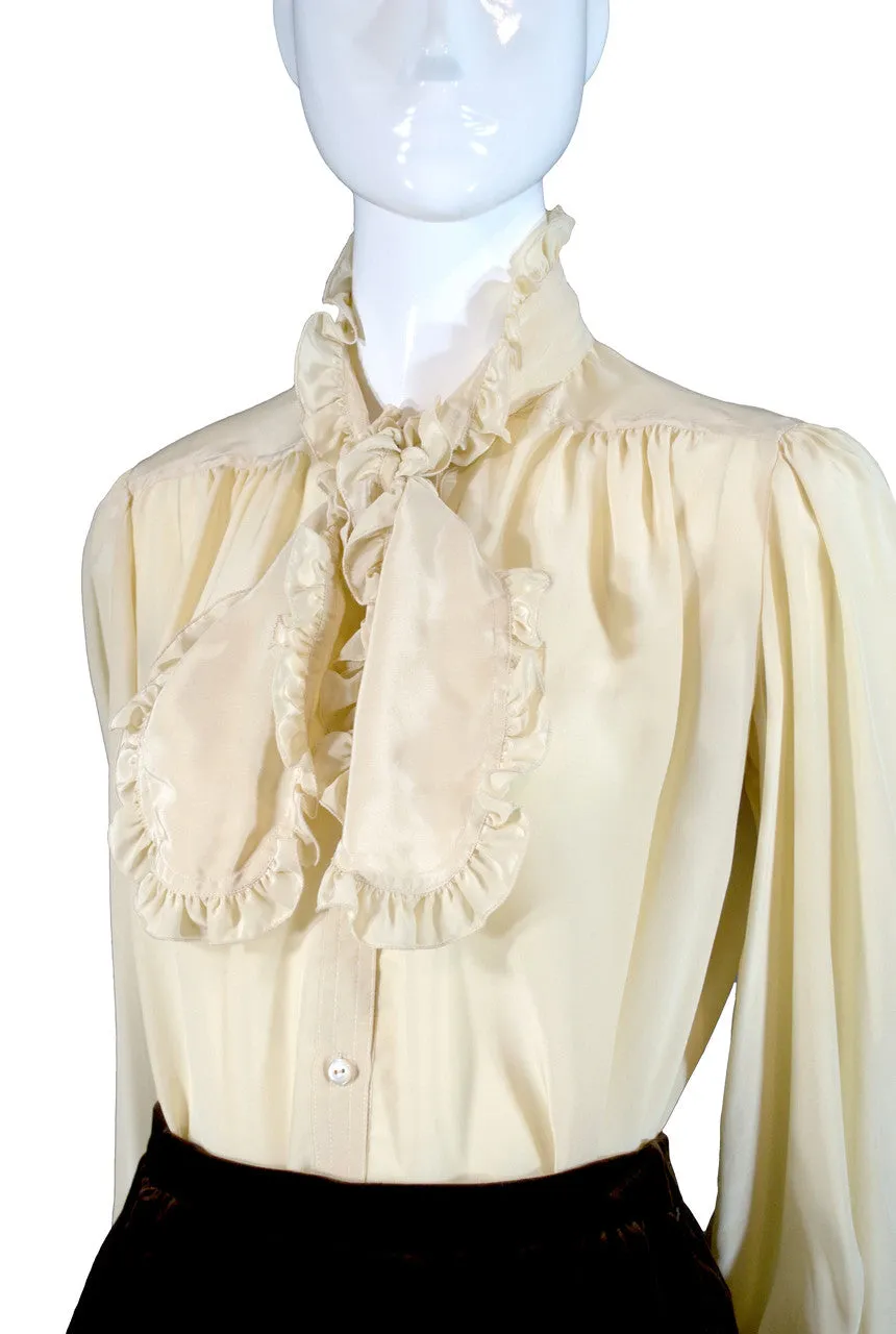 Silk vintage Loewe blouse with ruffled sash SOLD