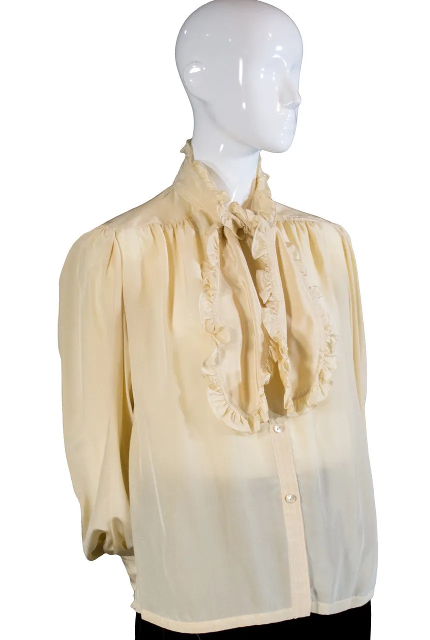 Silk vintage Loewe blouse with ruffled sash SOLD