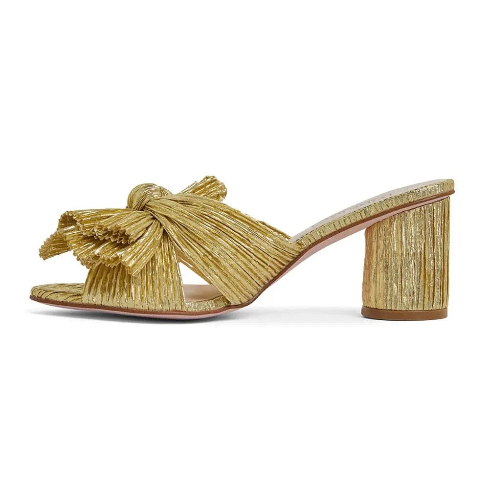 Surge Heel in Gold Metallic Fabric