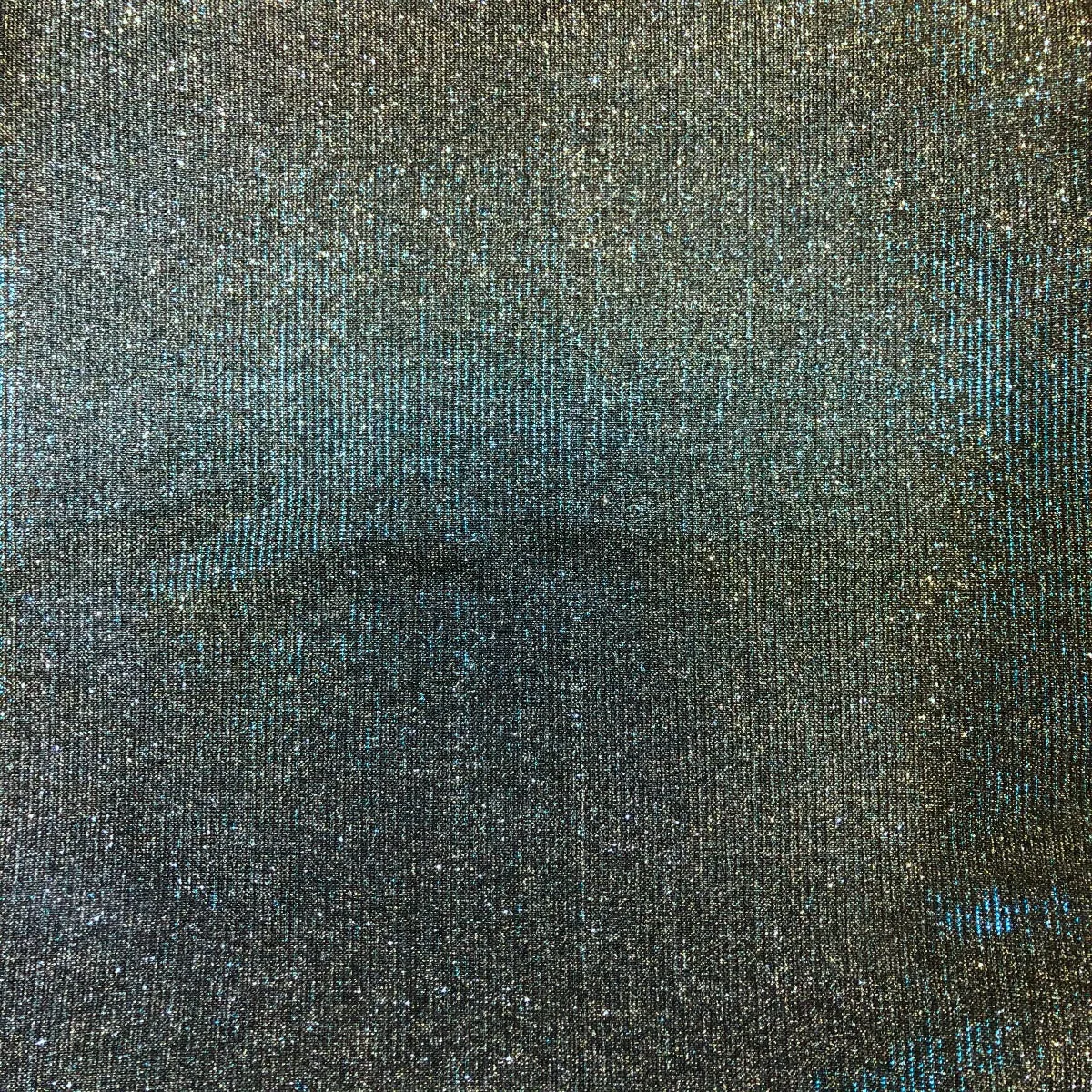 Turquoise Black Silver Holographic Shimmer Glitter Spandex Fabric