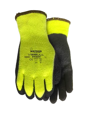 Vis-A-Bull Hi-Vis Gloves, Yellow Large