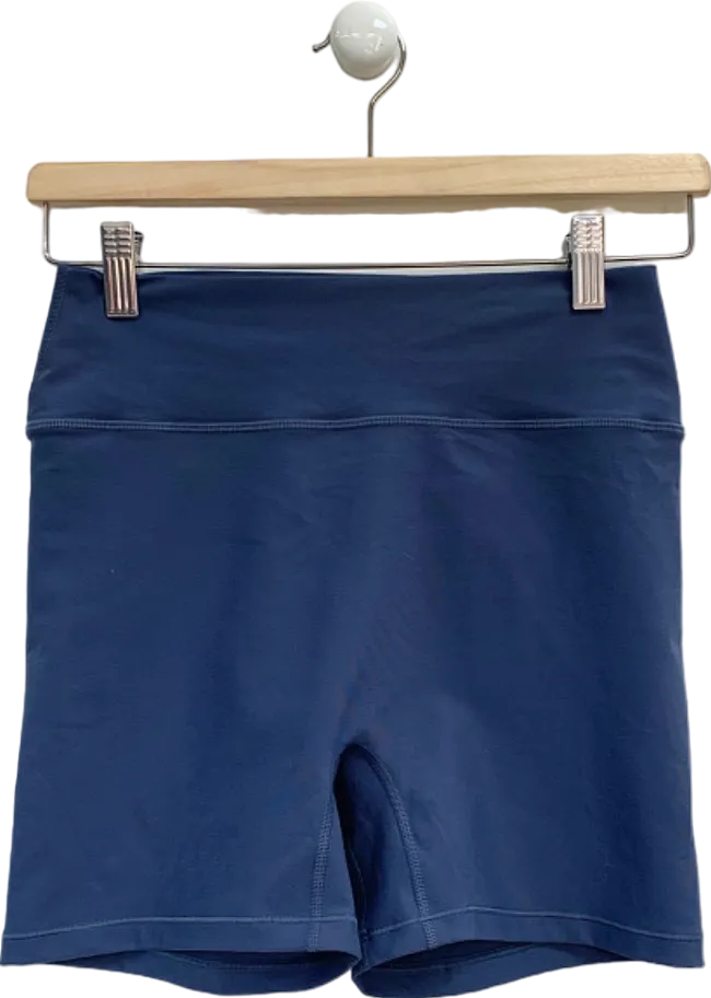 White Fox Active Navy Blue High-Waisted Workout Shorts UK M
