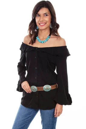 Women's Honey Creek Collection Blouse: Off The Shoulder Ruffles